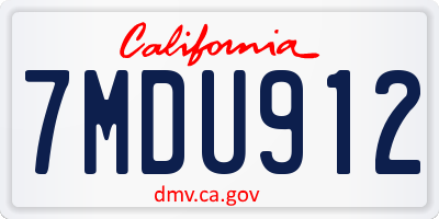 CA license plate 7MDU912