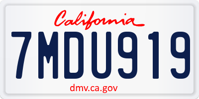 CA license plate 7MDU919