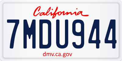 CA license plate 7MDU944