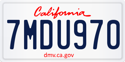CA license plate 7MDU970