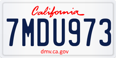 CA license plate 7MDU973
