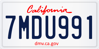 CA license plate 7MDU991