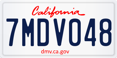 CA license plate 7MDV048