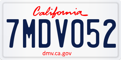 CA license plate 7MDV052