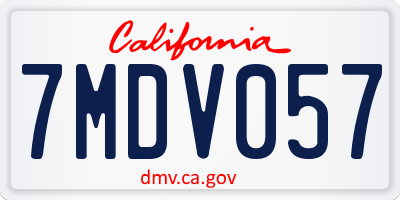 CA license plate 7MDV057