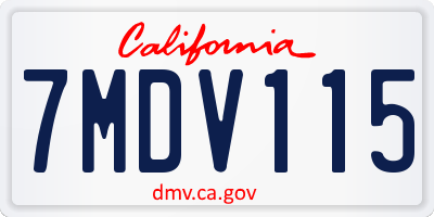 CA license plate 7MDV115