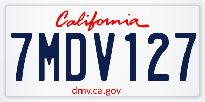 CA license plate 7MDV127