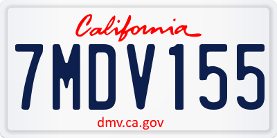 CA license plate 7MDV155