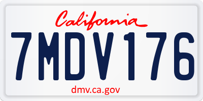 CA license plate 7MDV176