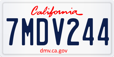 CA license plate 7MDV244