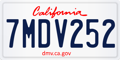 CA license plate 7MDV252