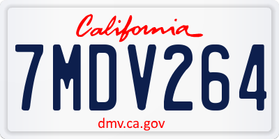 CA license plate 7MDV264