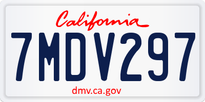 CA license plate 7MDV297