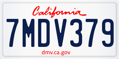 CA license plate 7MDV379