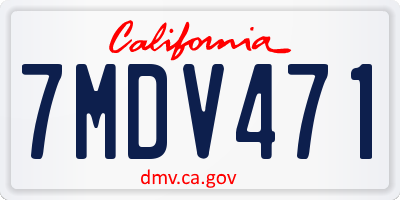 CA license plate 7MDV471