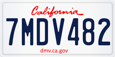 CA license plate 7MDV482