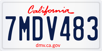 CA license plate 7MDV483