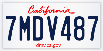 CA license plate 7MDV487