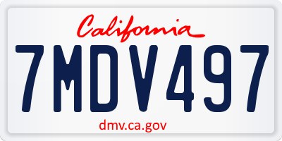 CA license plate 7MDV497