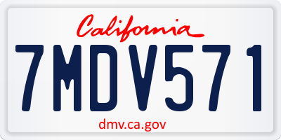 CA license plate 7MDV571