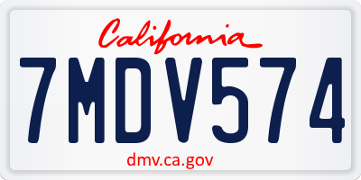 CA license plate 7MDV574