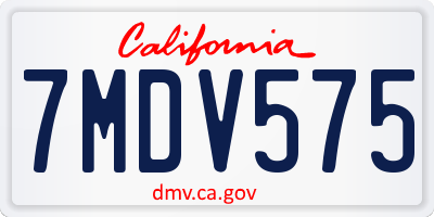 CA license plate 7MDV575