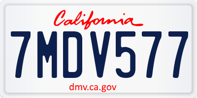 CA license plate 7MDV577