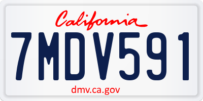 CA license plate 7MDV591