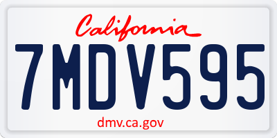 CA license plate 7MDV595