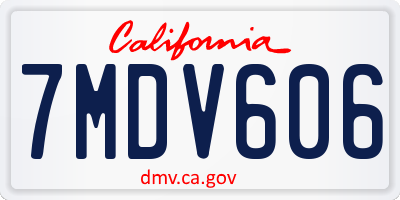 CA license plate 7MDV606