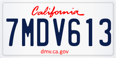CA license plate 7MDV613