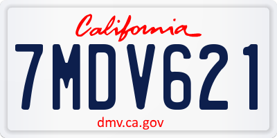 CA license plate 7MDV621