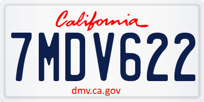 CA license plate 7MDV622