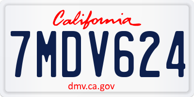 CA license plate 7MDV624