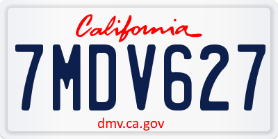 CA license plate 7MDV627