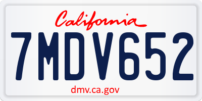 CA license plate 7MDV652