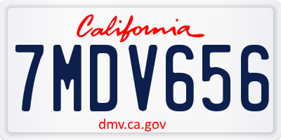CA license plate 7MDV656