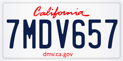 CA license plate 7MDV657