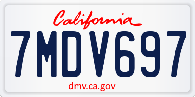 CA license plate 7MDV697