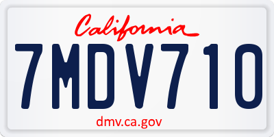 CA license plate 7MDV710
