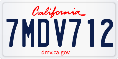 CA license plate 7MDV712
