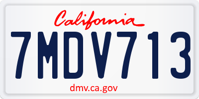 CA license plate 7MDV713