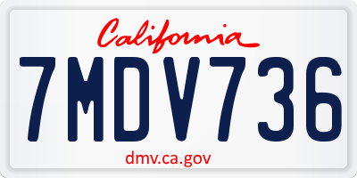 CA license plate 7MDV736