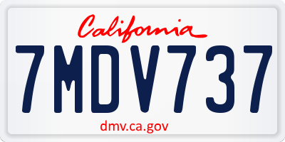 CA license plate 7MDV737