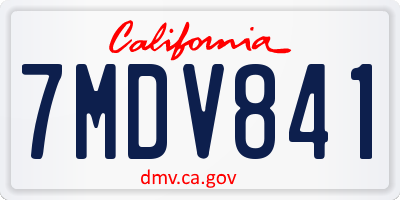 CA license plate 7MDV841