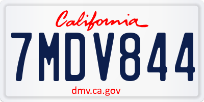 CA license plate 7MDV844