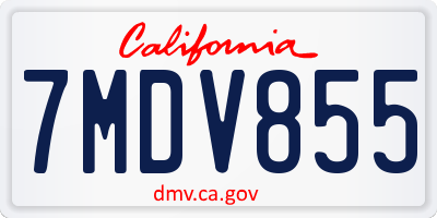 CA license plate 7MDV855
