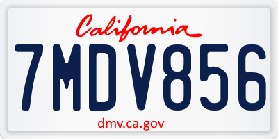 CA license plate 7MDV856