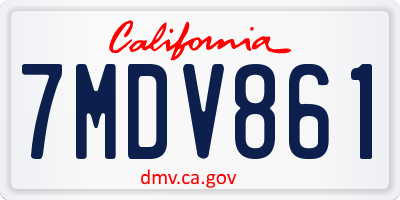 CA license plate 7MDV861