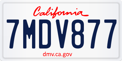 CA license plate 7MDV877